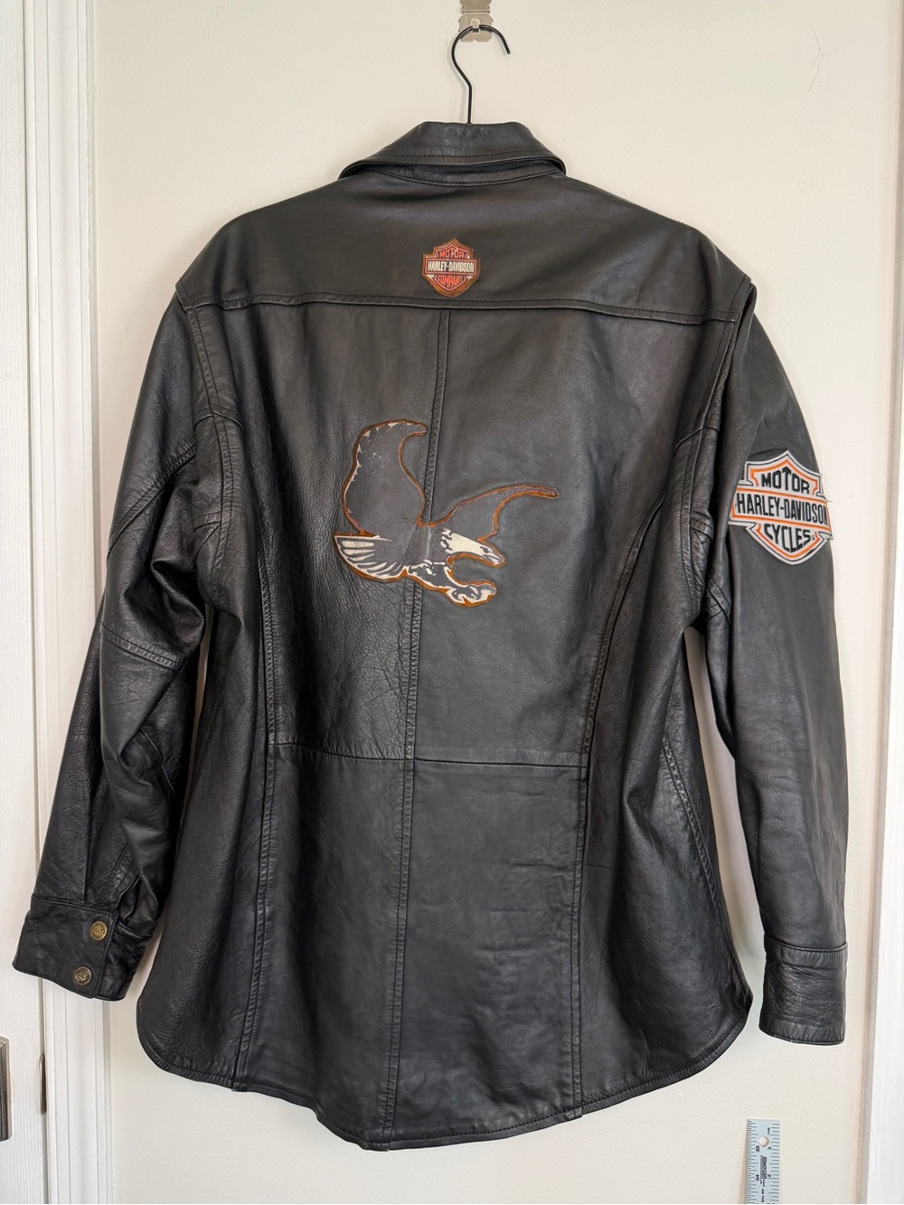 RARE Harley-Davidson MAS Genuine Leather Jacket Men’s L Black Eagle Motorcycle